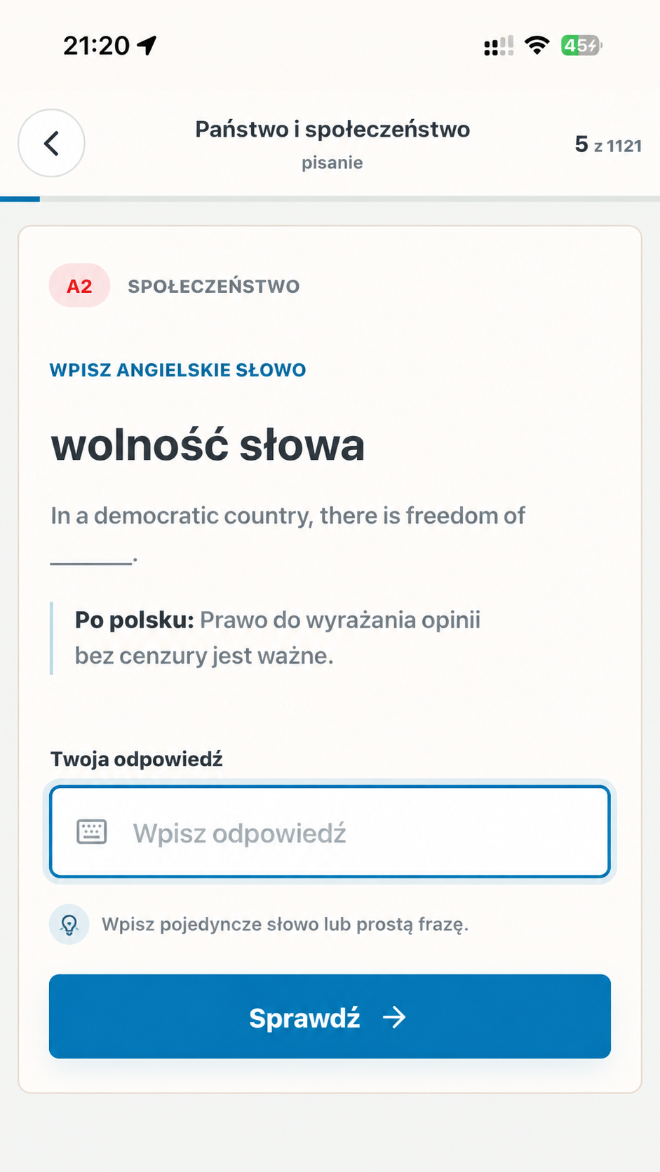 Ćwiczenie we fiszkach OuiSíYes